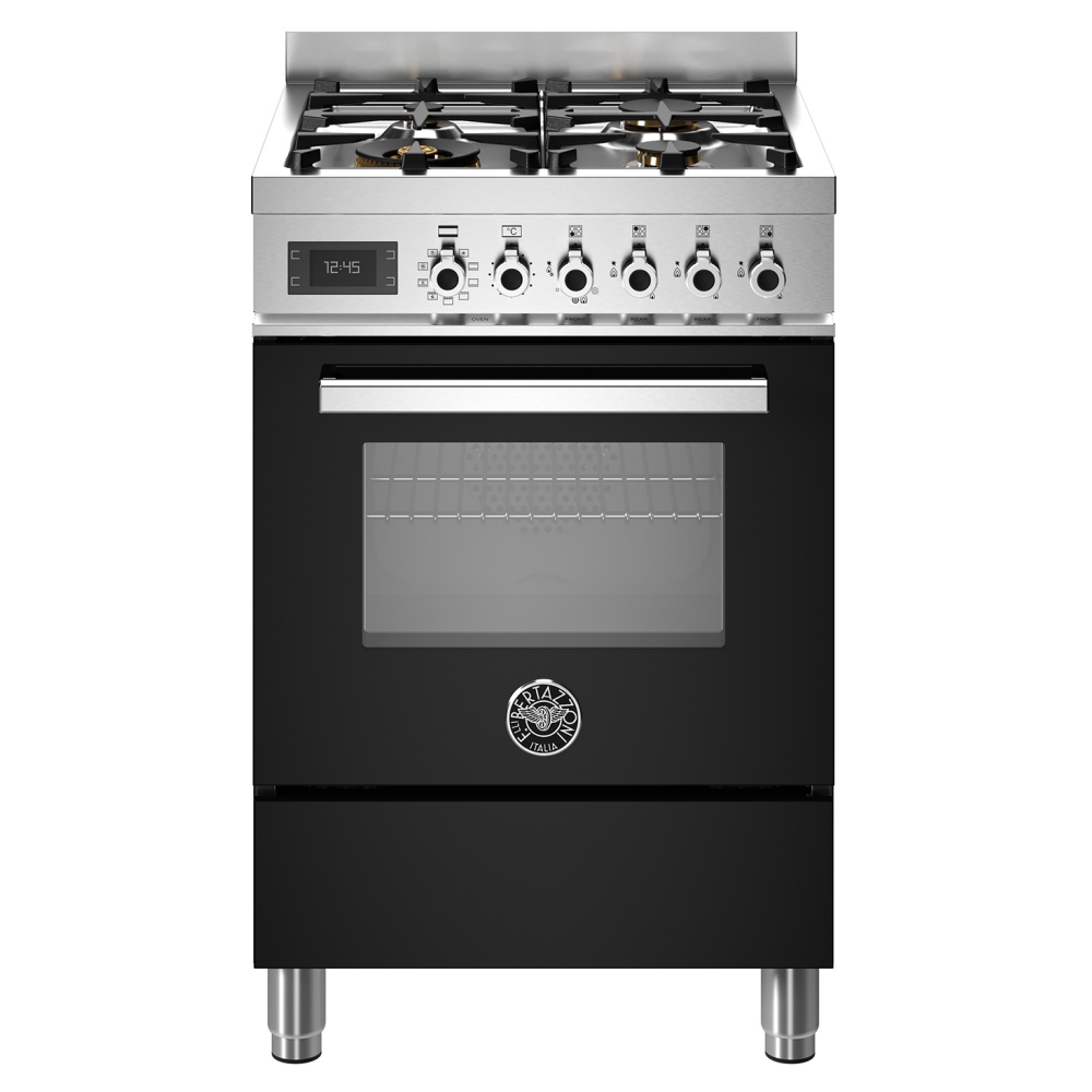 Bertazzoni PRO64L1ENET 60cm Professional Dual Fuel Cooker - BLACK