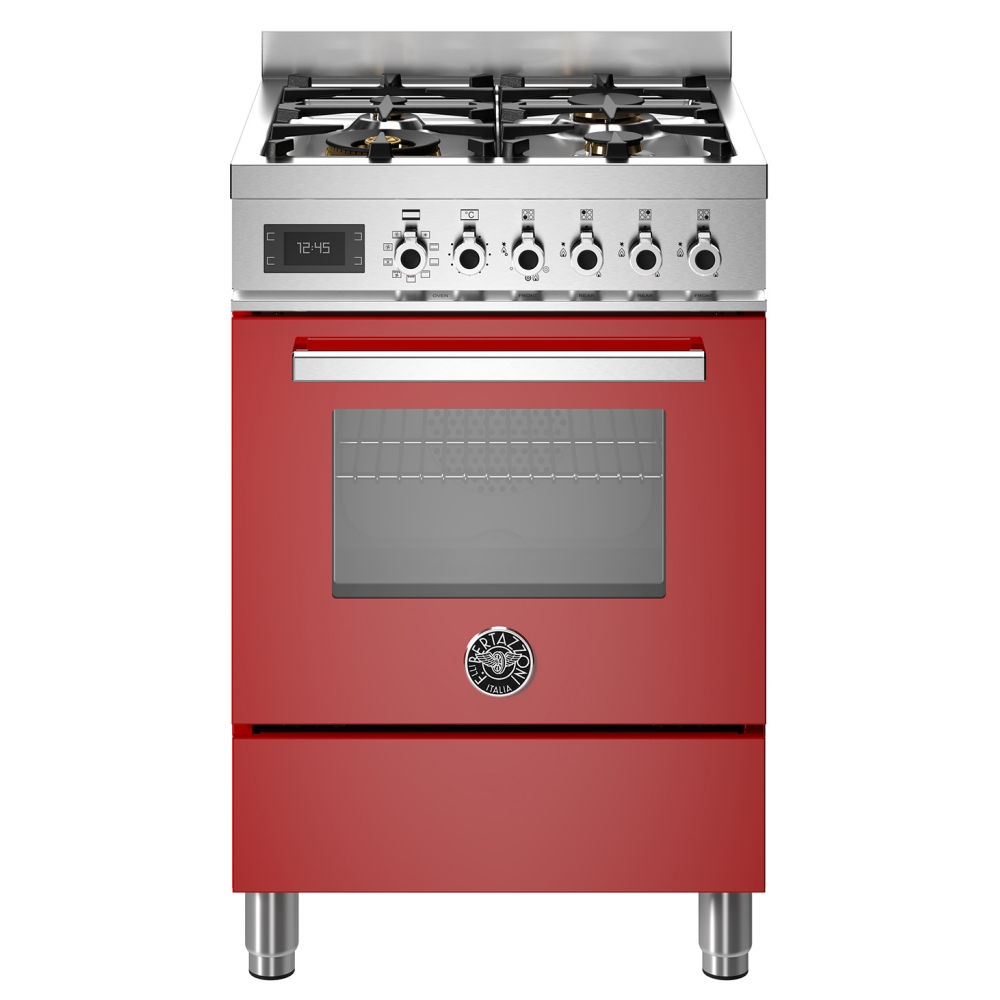 Bertazzoni PRO64L1EROT 60cm Professional Dual Fuel Cooker - RED