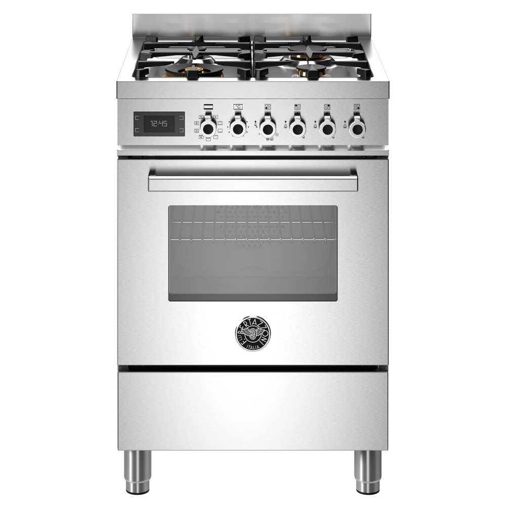 Bertazzoni PRO64L1EXT 60cm Professional Dual Fuel Cooker - STAINLESS STEEL