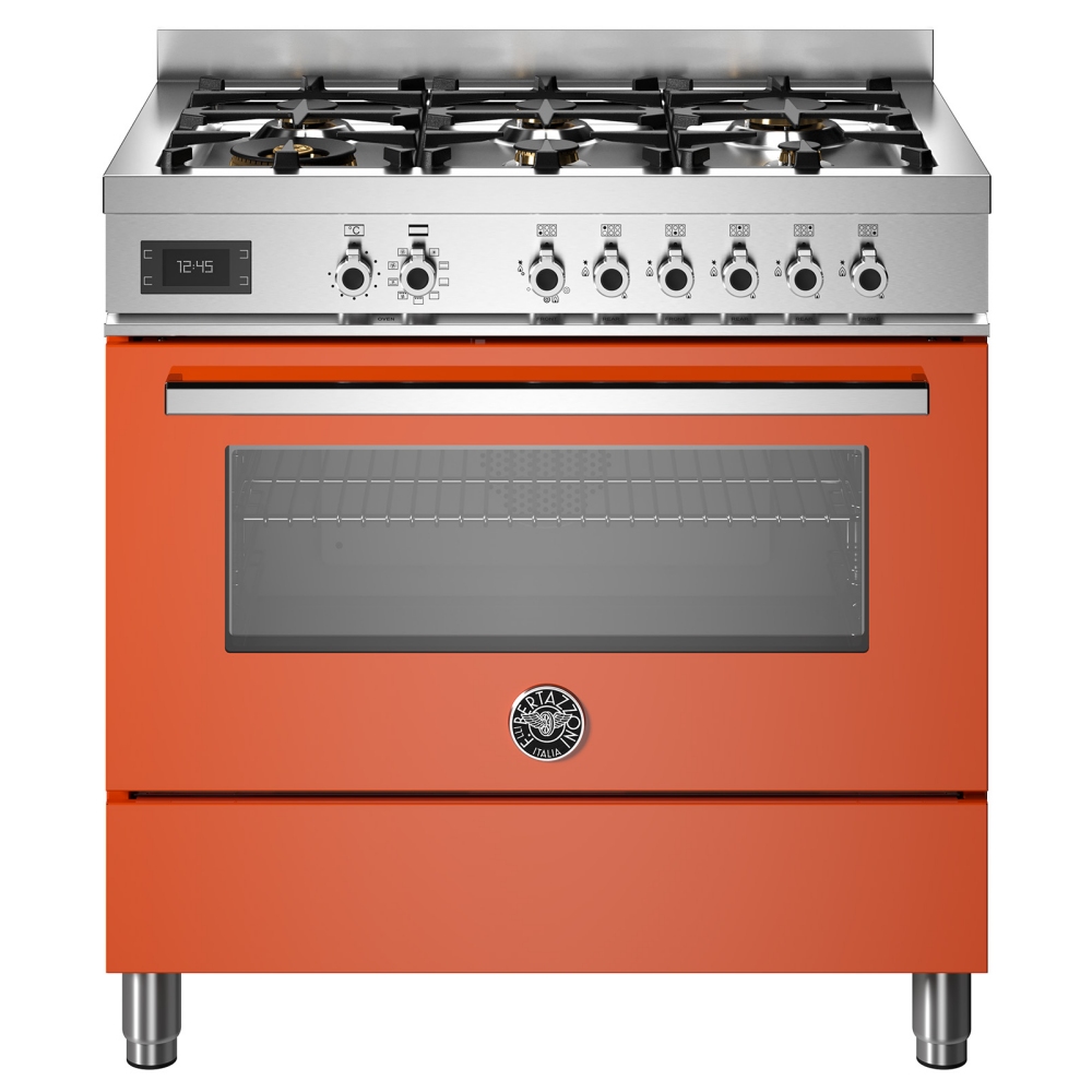 Bertazzoni PRO96L1EART 90cm Professional Dual Fuel Range Cooker - ORANGE