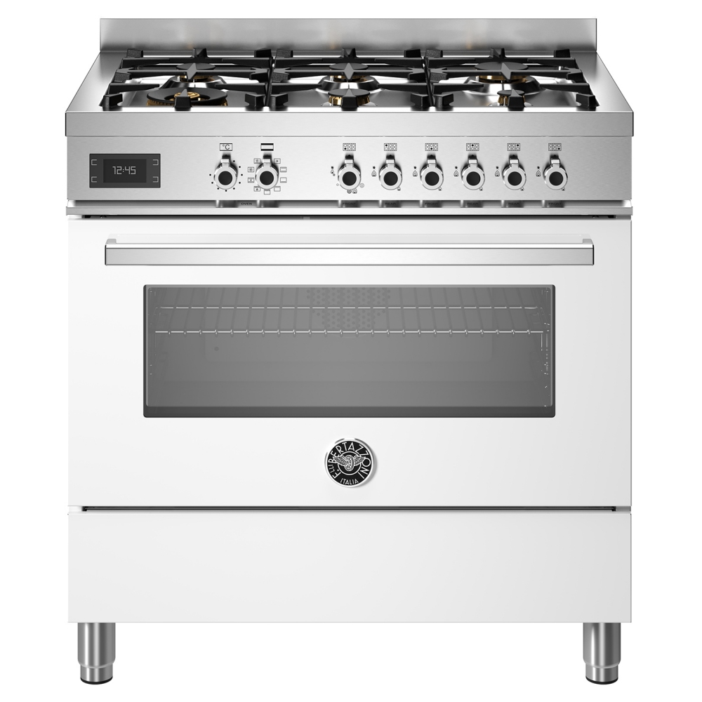 Bertazzoni PRO96L1EBIT 90cm Professional Dual Fuel Range Cooker - WHITE