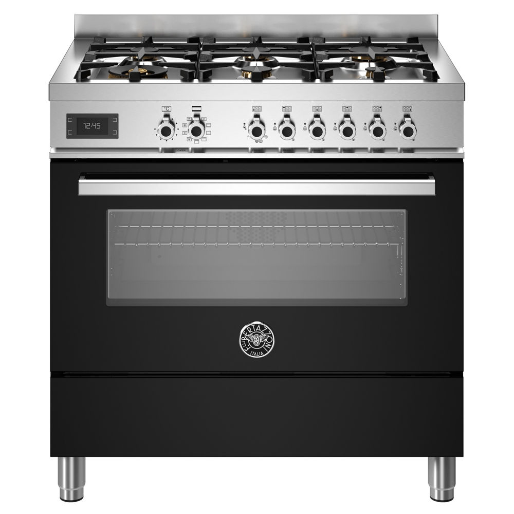Bertazzoni PRO96L1ENET 90cm Professional Dual Fuel Range Cooker - BLACK