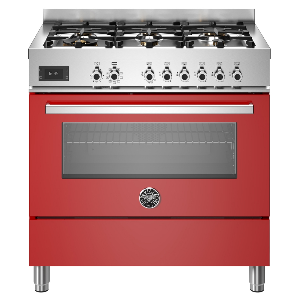 Bertazzoni PRO96L1EROT 90cm Professional Dual Fuel Range Cooker - RED