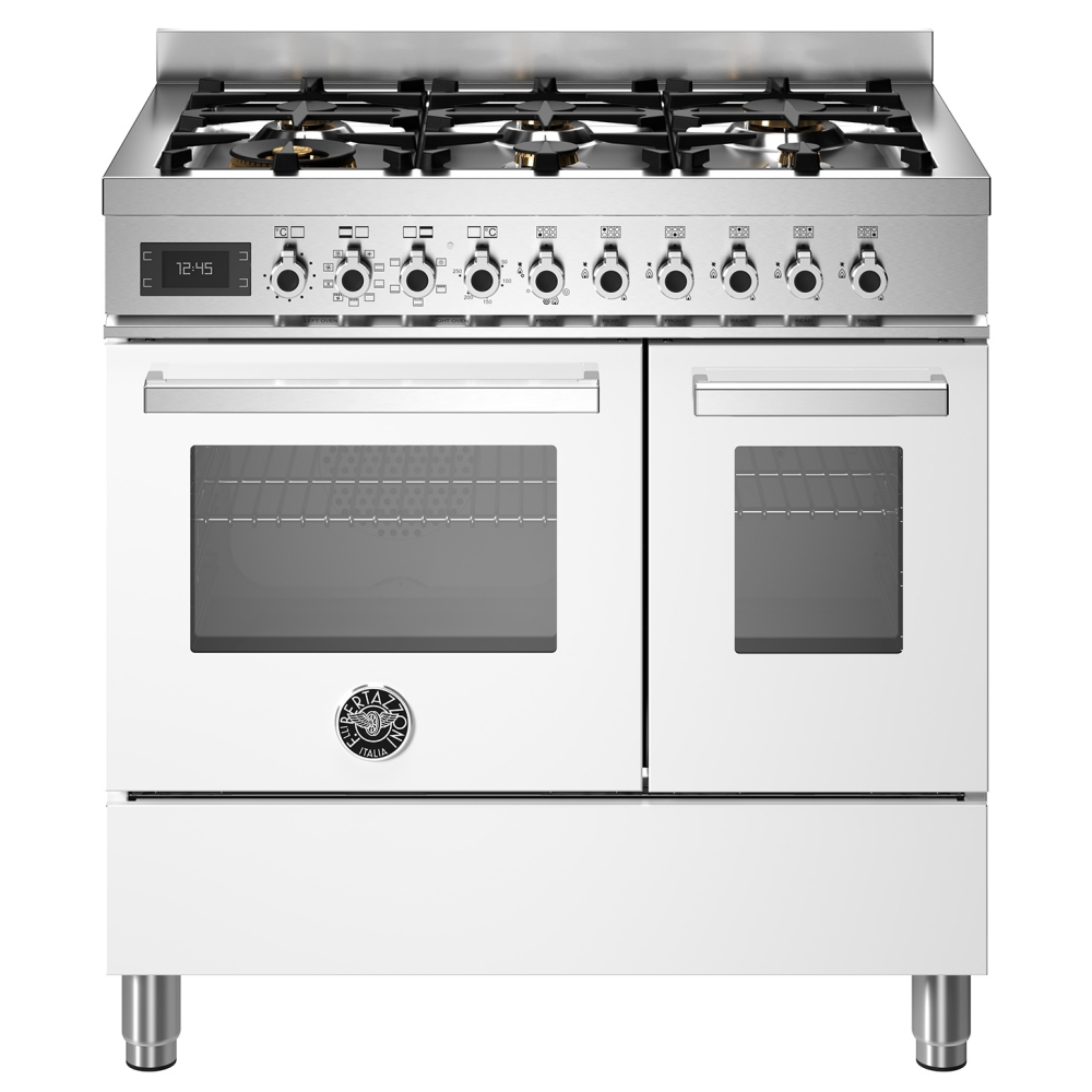 Bertazzoni PRO96L2EBIT 90cm Professional Dual Fuel Range Cooker - WHITE