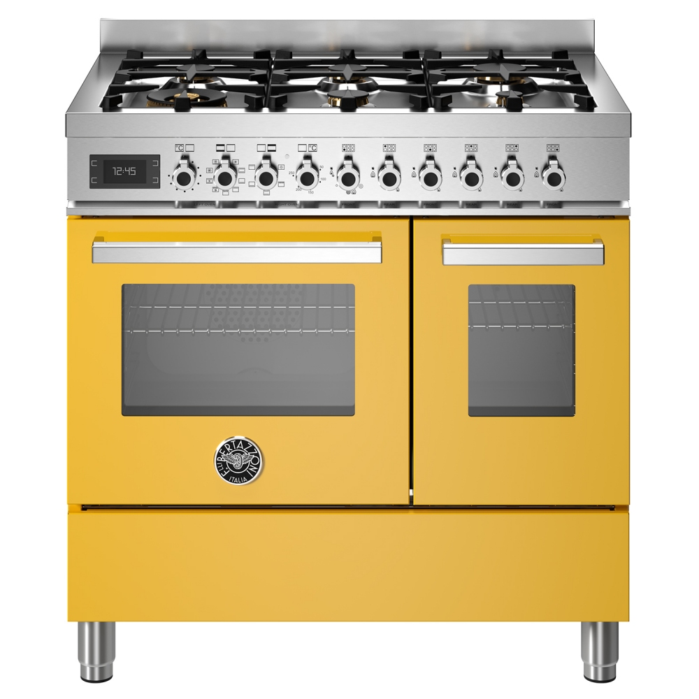 Bertazzoni PRO96L2EGIT 90cm Professional Dual Fuel Range Cooker - YELLOW