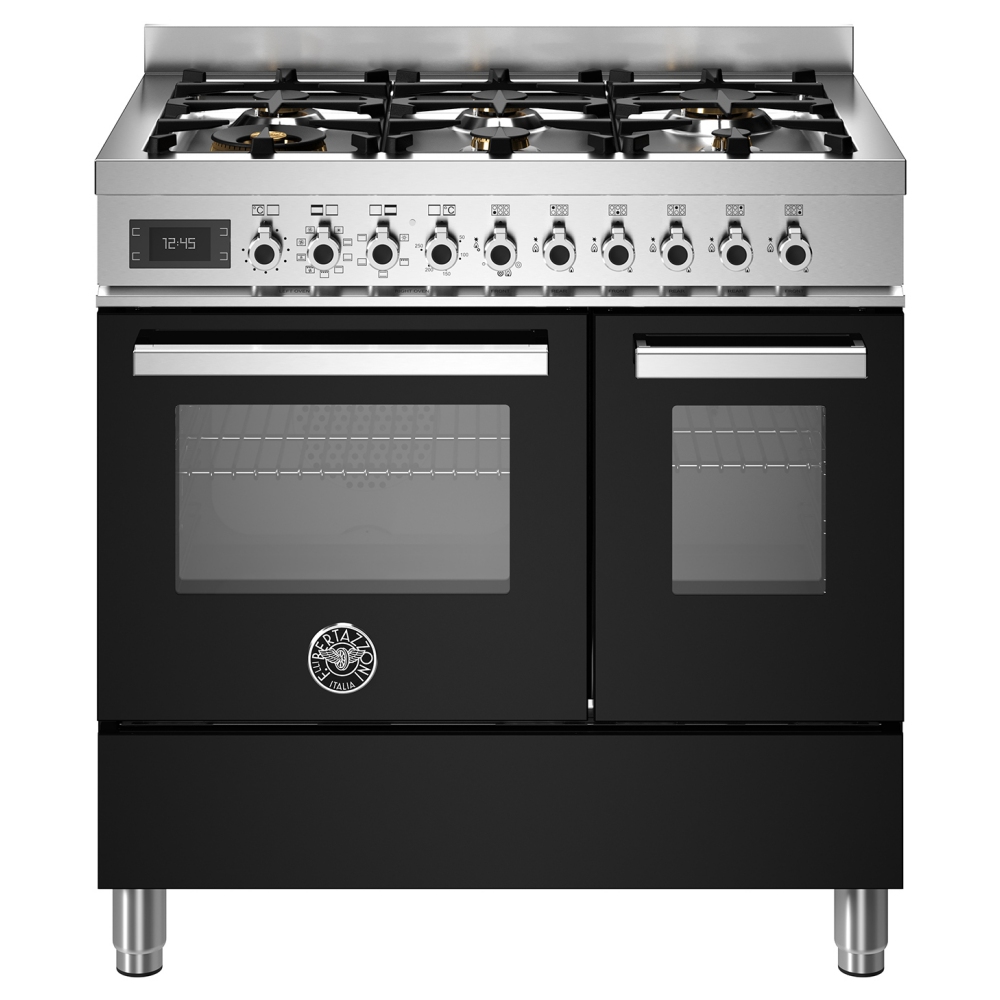 Bertazzoni PRO96L2ENET 90cm Professional Dual Fuel Range Cooker - BLACK