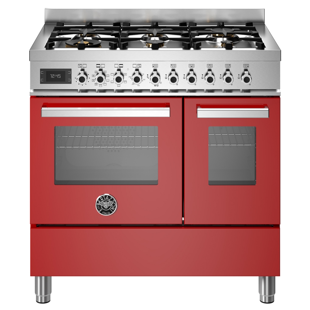 Bertazzoni PRO96L2EROT 90cm Professional Dual Fuel Range Cooker - RED