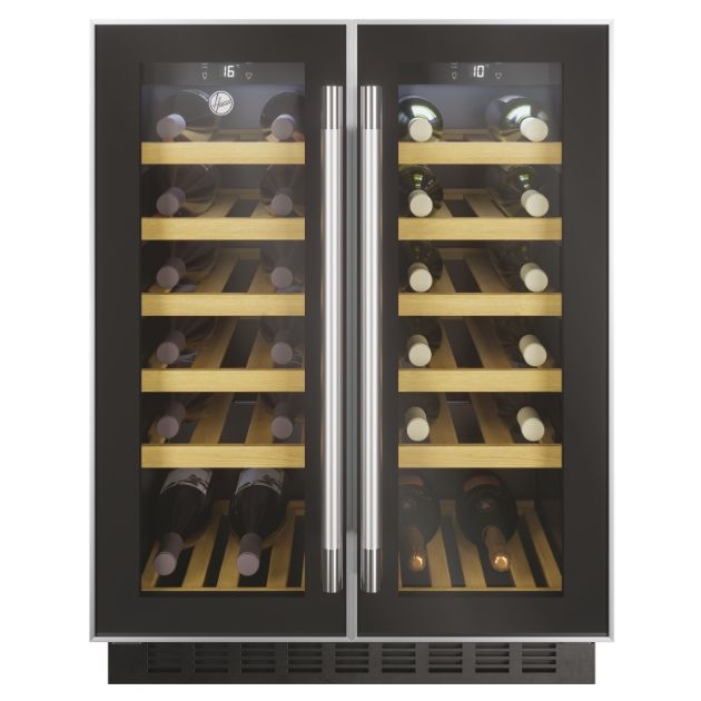 Hoover HWCB60DUKN 60cm Undercounter Dual Zone Wine Cooler - BLACK