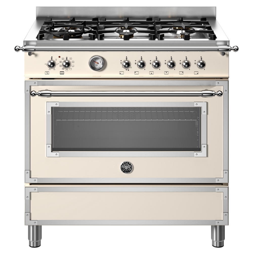 Bertazzoni HER96L1EAVT 90cm Heritage Dual Fuel Range Cooker - IVORY