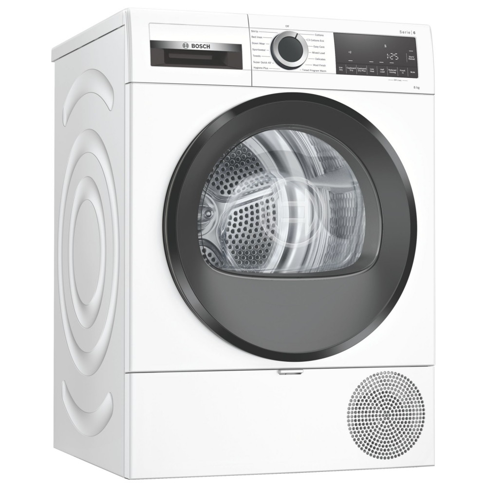 Bosch WQG233D8GB 8kg Series 6 Heat Pump Condenser Tumble Dryer - WHITE