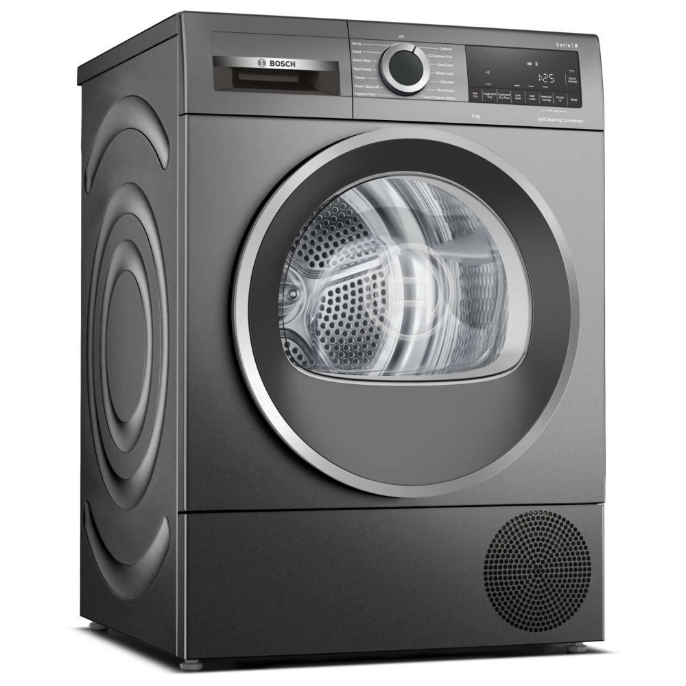 Bosch WQG245R9GB 9kg Series 6 Heat Pump Condenser Tumble Dryer - GRAPHITE