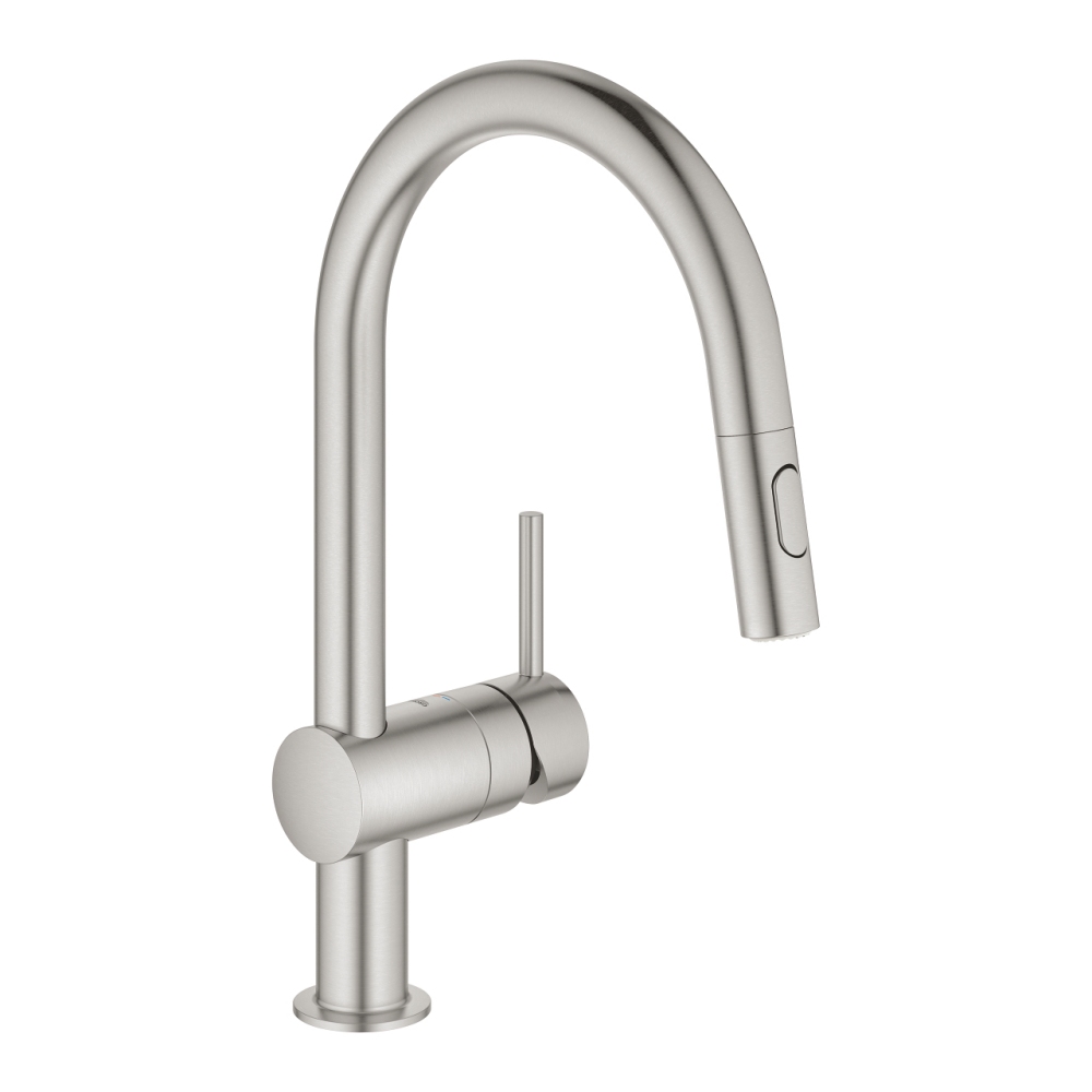 Grohe 32321DC2 Minta Single Lever Mixer Tap C-Spout Pull Out Spray