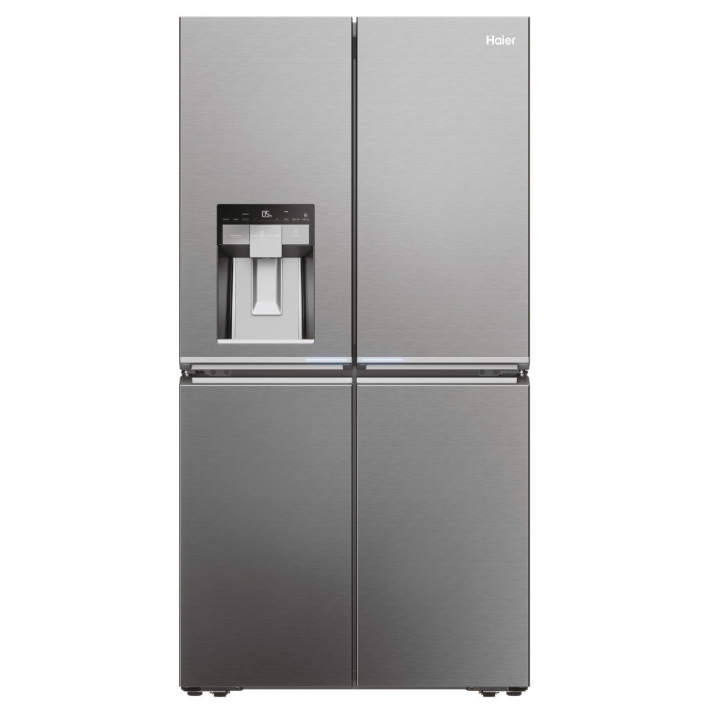 Haier HCR7918EIMP Four Door Fridge Freezer With Ice & Water – PLATINUM INOX