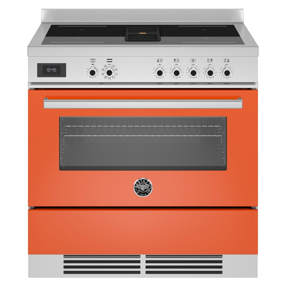 Bertazzoni PROCH94I1EART 90cm Professional Air-Tec Induction Range Cooker With Integrated Extraction - ORANGE