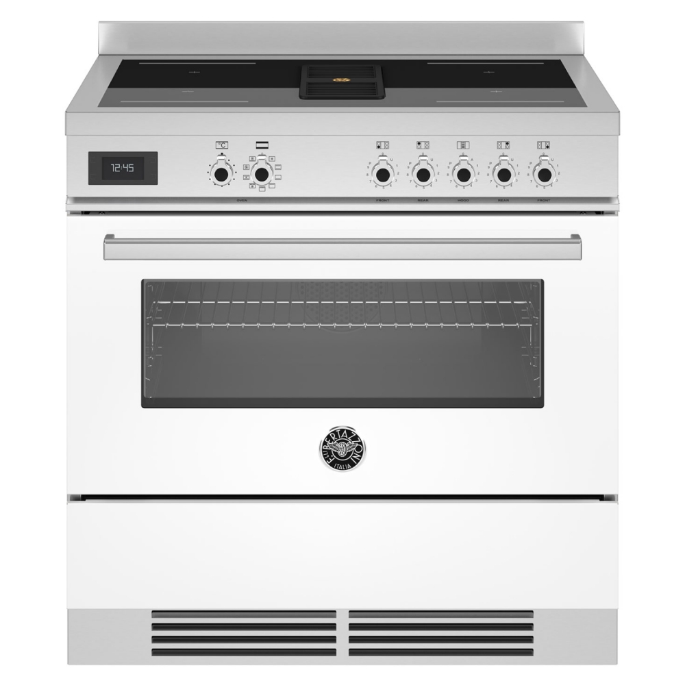 Bertazzoni PROCH94I1EBIT 90cm Professional Air-Tec Induction Range Cooker With Integrated Extraction - WHITE