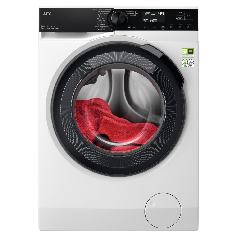 AEG LFR94846WS 8kg Series 9000 AbsoluteCare Washing Machine 1400rpm – WHITE