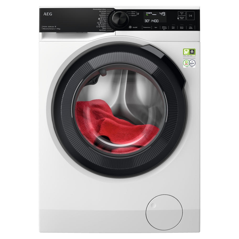 AEG LFR94946WS 9kg Series 9000 AbsoluteCare Washing Machine 1400rpm - WHITE