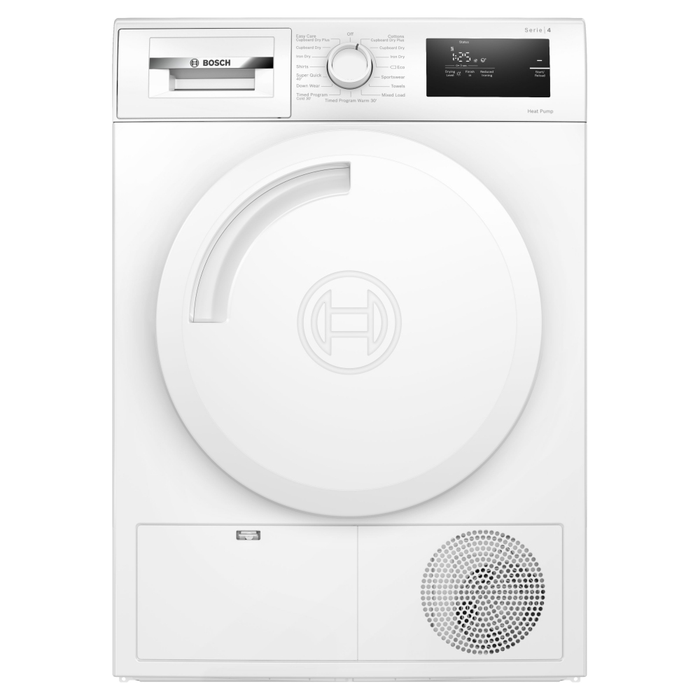 Bosch WTH84001GB 8kg Series 4 Heat Pump Condenser Tumble Dryer - WHITE