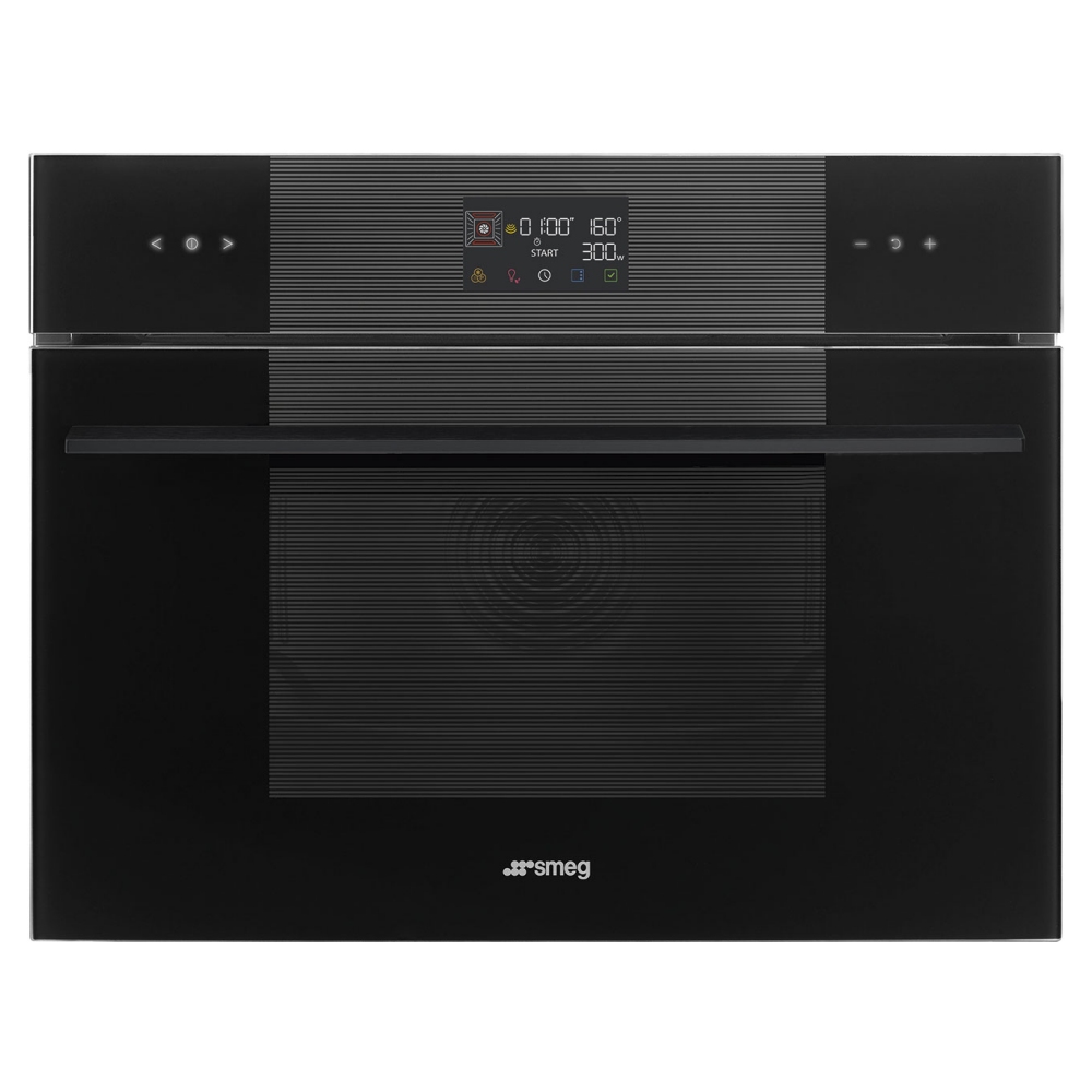 Smeg SO4102M1B3 Linea Compact Combi Microwave For Tall Housing - BLACK