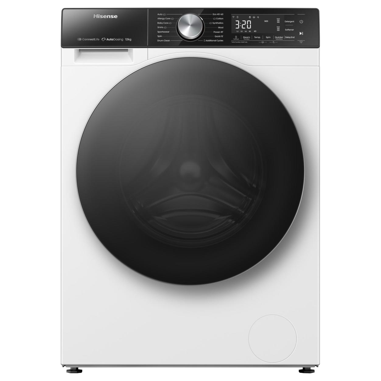 Hisense WF5S1245BW 12kg 5S Series Autodose WiFi-Enabled Washing Machine 1400rpm – WHITE