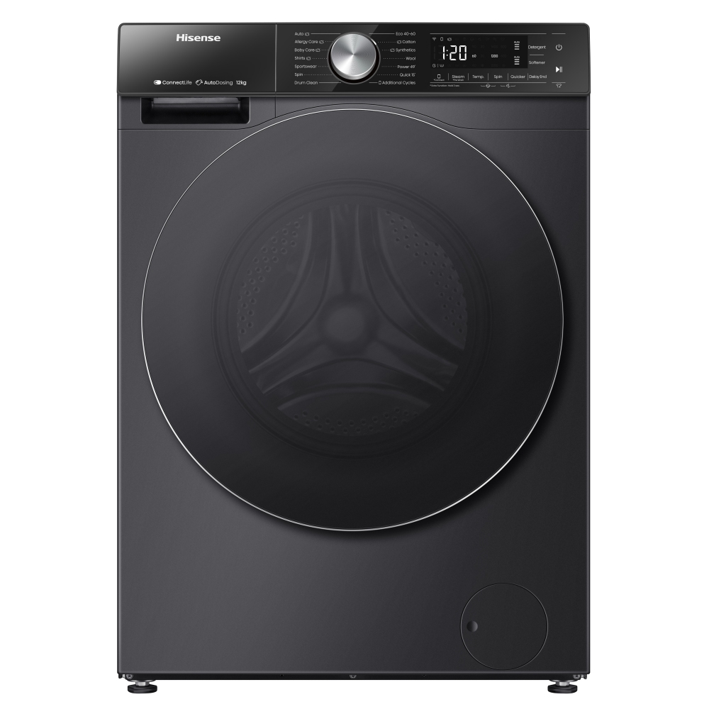 Hisense WF5S1245BB 12kg 5S Series Autodose WiFi-Enabled Washing Machine 1400rpm – BLACK