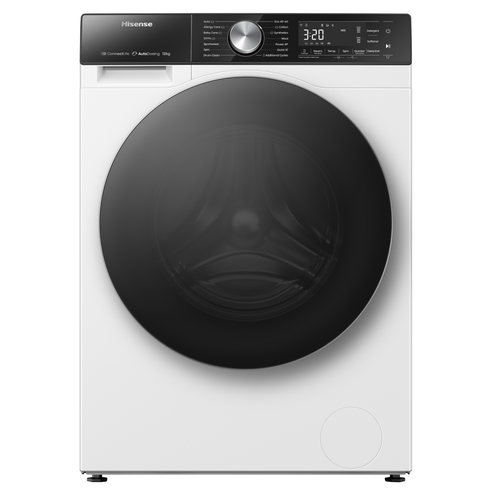 Hisense WF5S1245BW 12kg 5S Series Autodose WiFi-Enabled Washing Machine 1400rpm – WHITE
