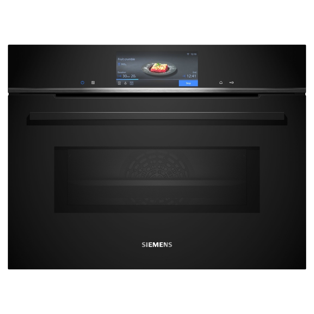 Siemens CM778GNB1B IQ-700 Pyrolytic Combination Microwave Oven For Tall Housing - BLACK