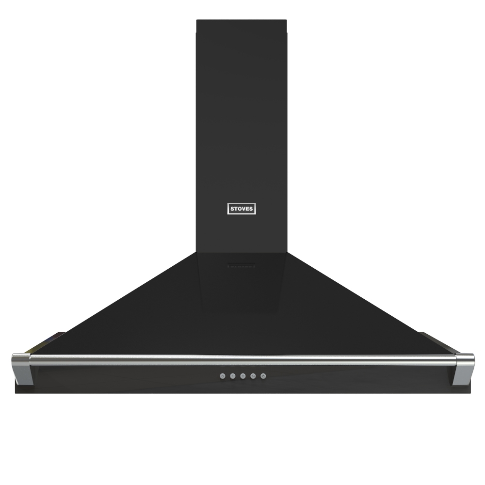 Stoves RICHMOND CHIM100PYRBLK 100cm Chimney Hood With Rail – BLACK