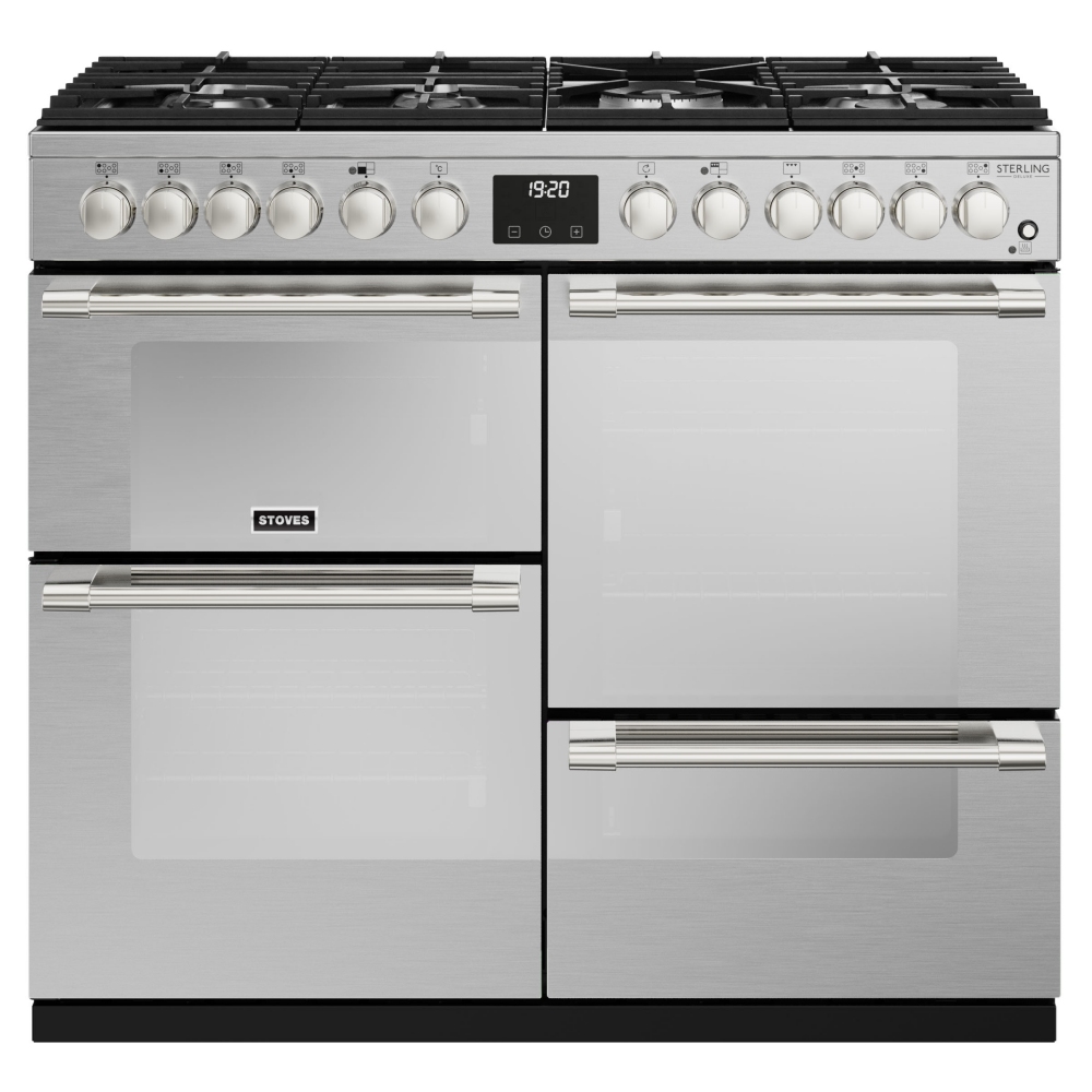 Stoves ST DX STER D1000DF SS 11467 Sterling Deluxe 100cm Dual Fuel Range Cooker - STAINLESS STEEL