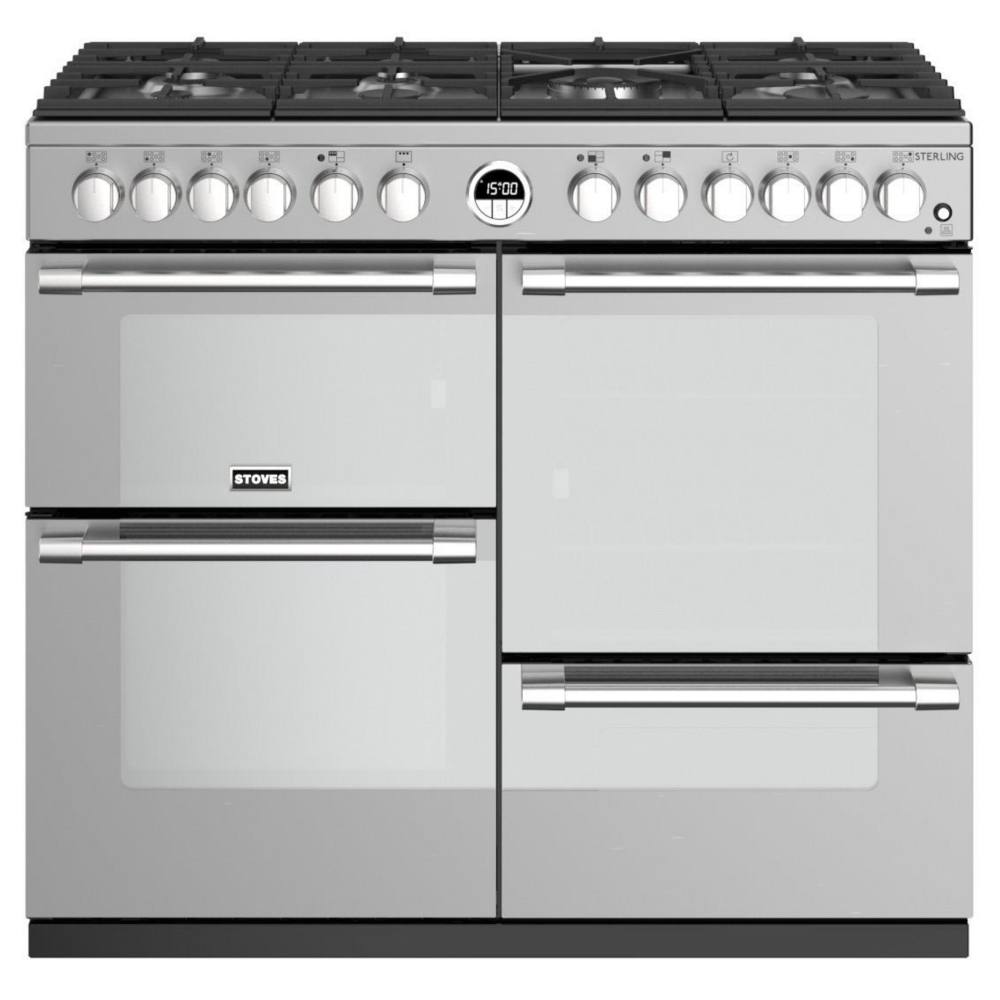 Stoves ST STER S1000DF MK22 SS 11425 Sterling 100cm Dual Fuel Range Cooker - STAINLESS STEEL