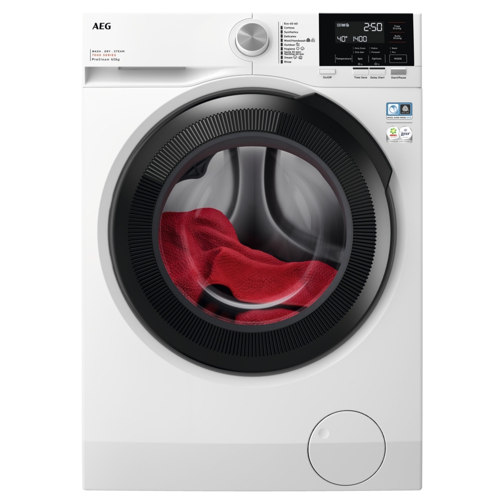 AEG LWR7195M4B 9kg Series 7000 Prosteam Washer Dryer - WHITE