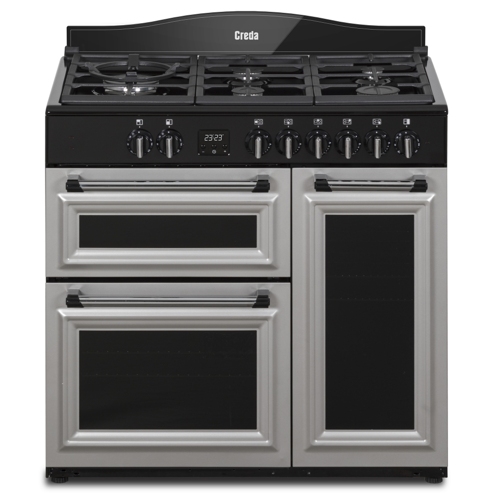 Creda C90RCDFTS 90cm Traditional Dual Fuel Range Cooker - SILVER