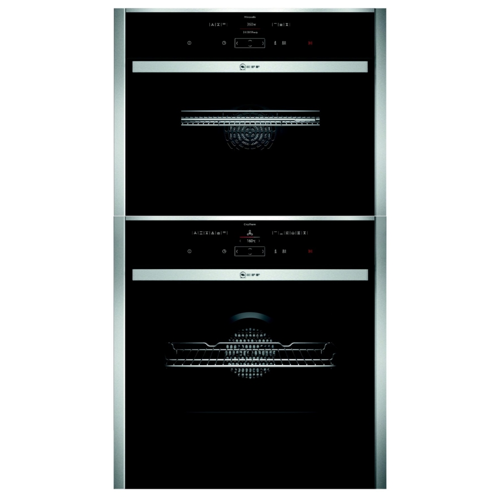 Neff B57CR22N0B C17MR02N0B N70 Slide & Hide Pyrolytic Oven & Combination Microwave Pack - STAINLESS STEEL