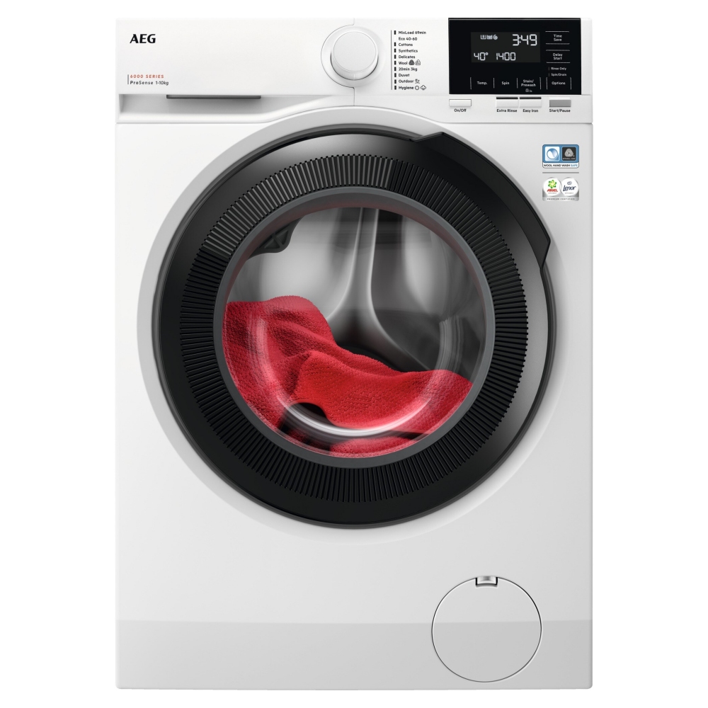 AEG LFR61144B 10kg Series 6000 ProSense Washing Machine 1400rpm - WHITE
