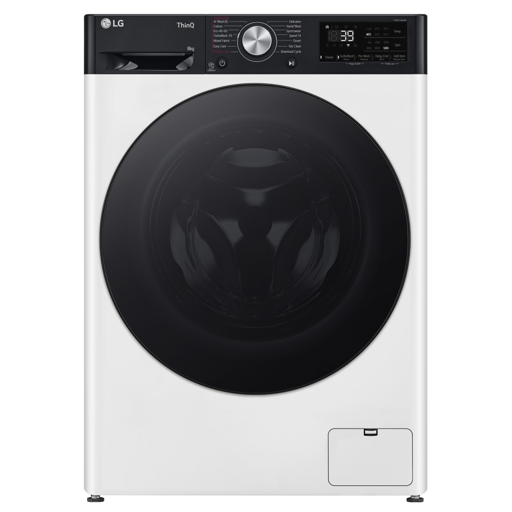 LG F2Y708WBTN1 8kg TurboWash Steam Washing Machine - WHITE
