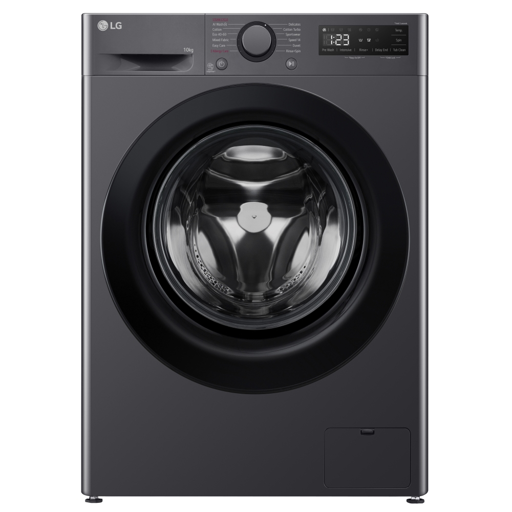 LG F4Y510GBLN1 10kg TurboWash Steam Washing Machine - SLATE GREY