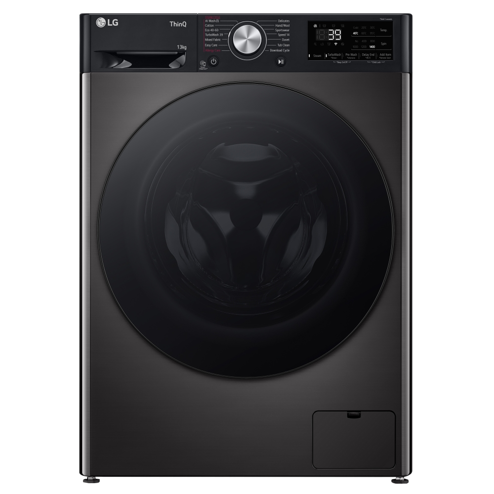 LG F4Y713BBTN1 13kg TurboWash Washing Machine - BLACK STEEL