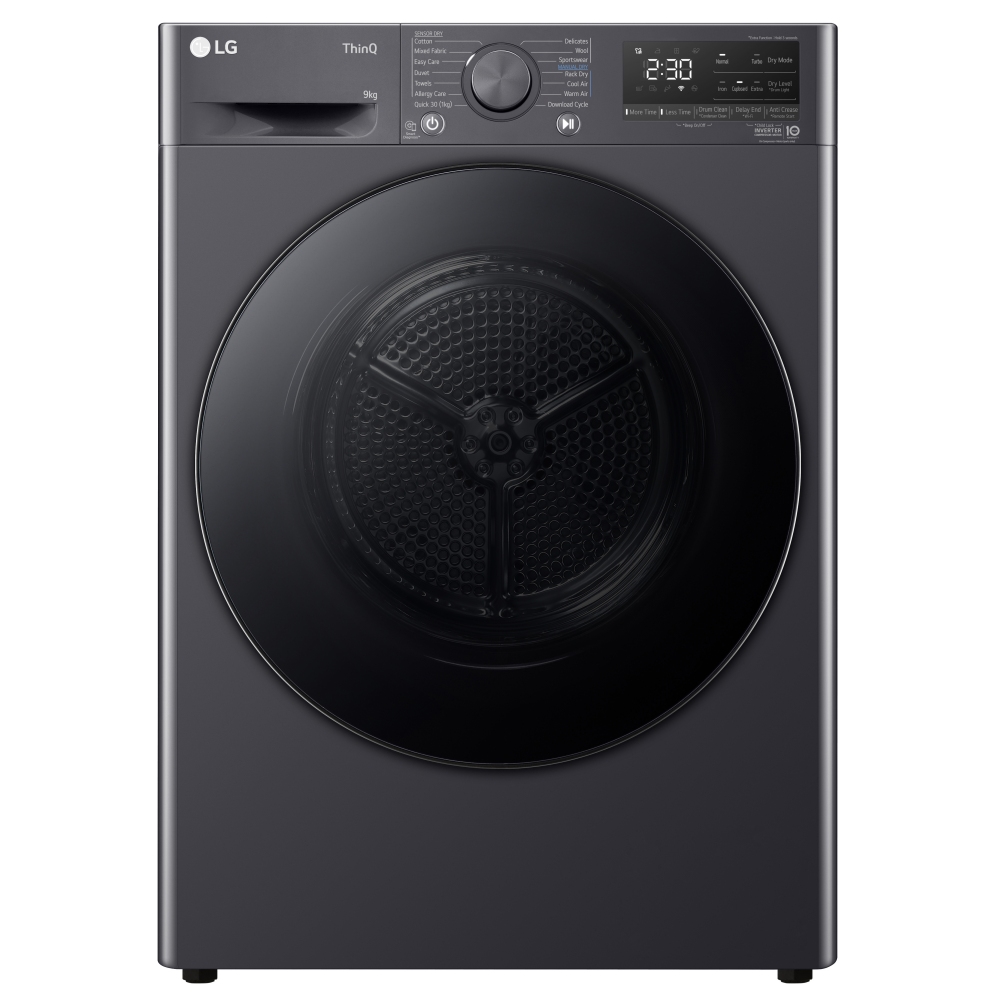 LG FDV709GN 9kg Eco Hybrid Heat Pump Condenser Tumble Dryer – SLATE GREY