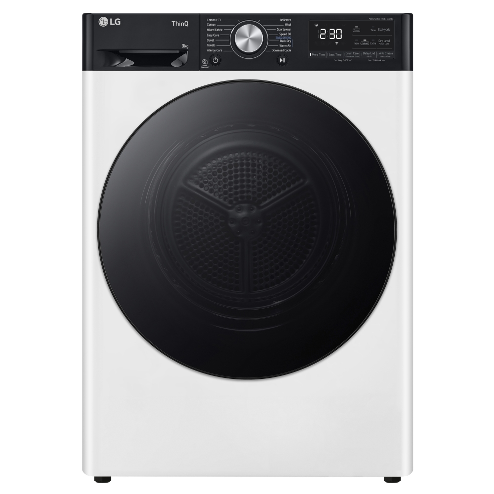LG FDV909WN 9kg Eco Hybrid Heat Pump Condenser Tumble Dryer - WHITE