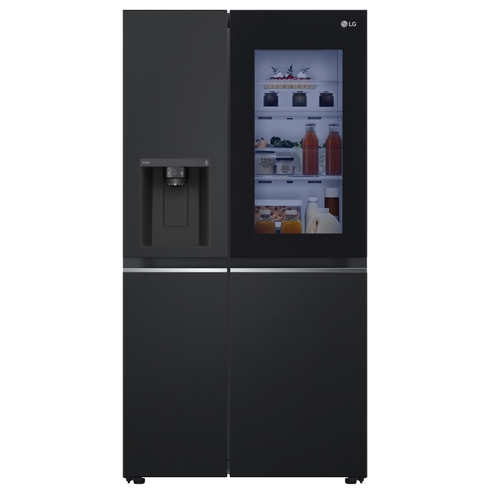 LG GSGV81EPLD Instaview American Style Fridge Freezer With Ice & Water Non Plumbed - BLACK STEEL