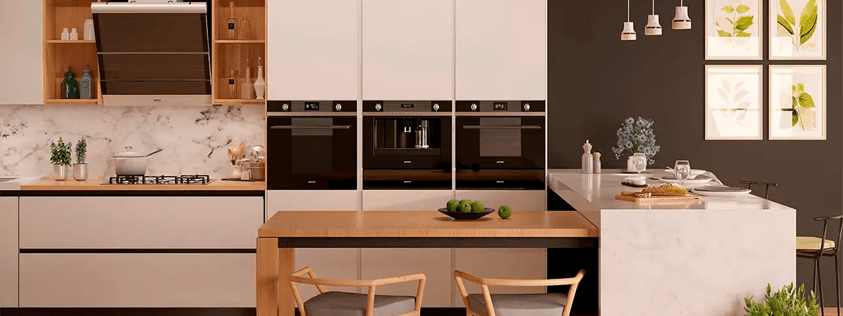 3 built in appliances lined up