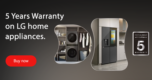 LG 5 year warranty promotion on selected home appliances
