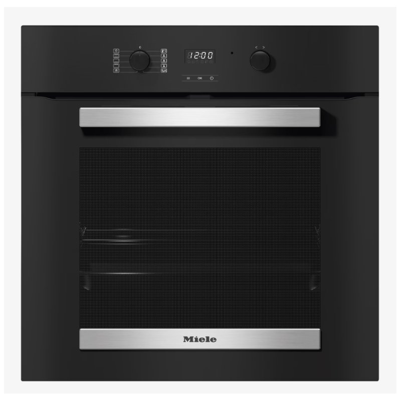 Miele H2455BP ContourLine Pyrolytic Built In Single Oven – BLACK