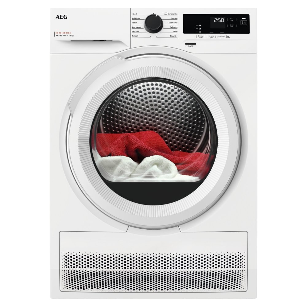 AEG TXH508A4R 8kg Series 5000 Heat Pump Condenser Dryer – WHITE