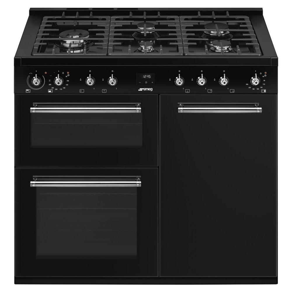 Smeg CX103GMBL 100cm Concert Dual Fuel Range Cooker - BLACK