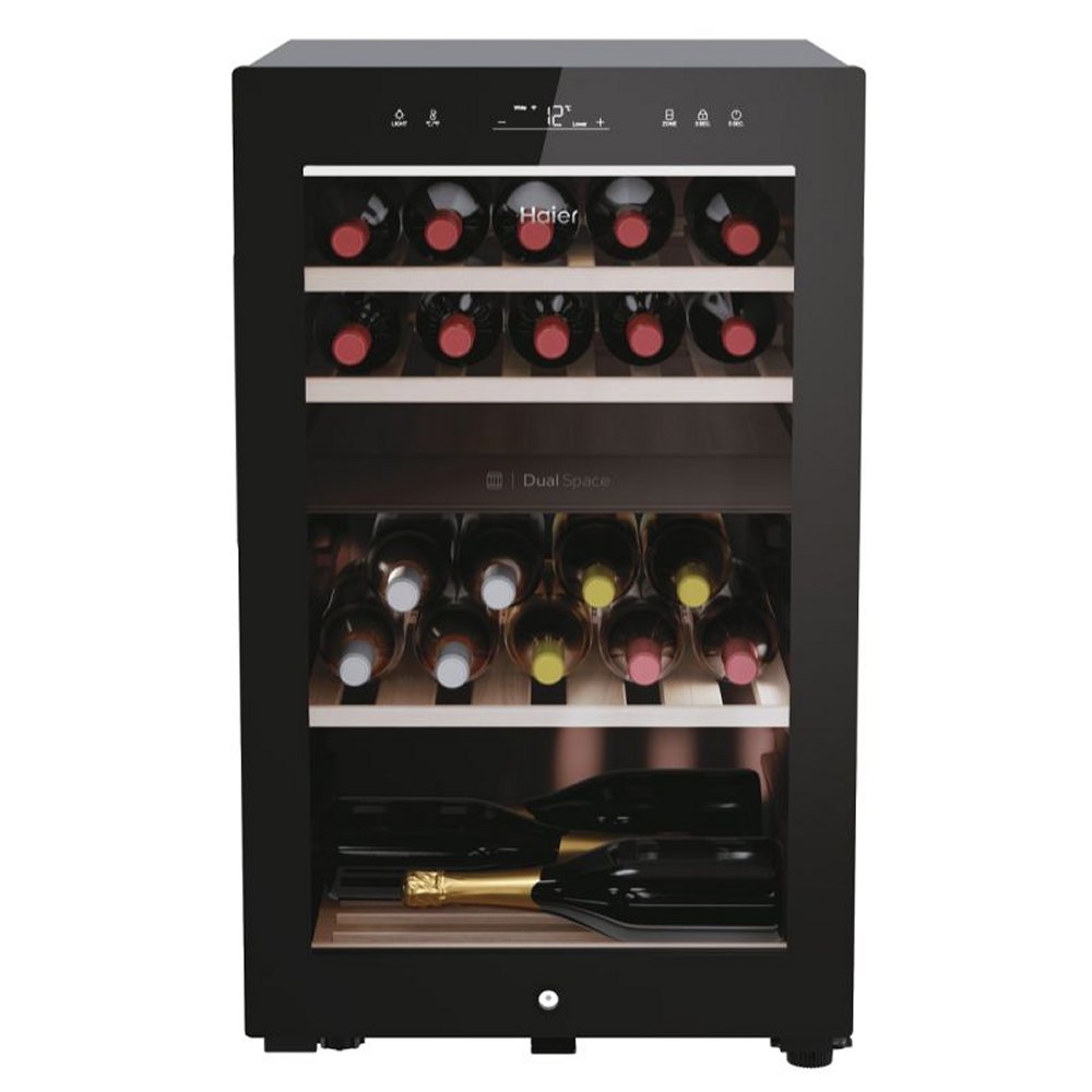 Haier HWS42GDAU1 50cm Series 7 Undercounter Dual Zone Wine Cooler – BLACK