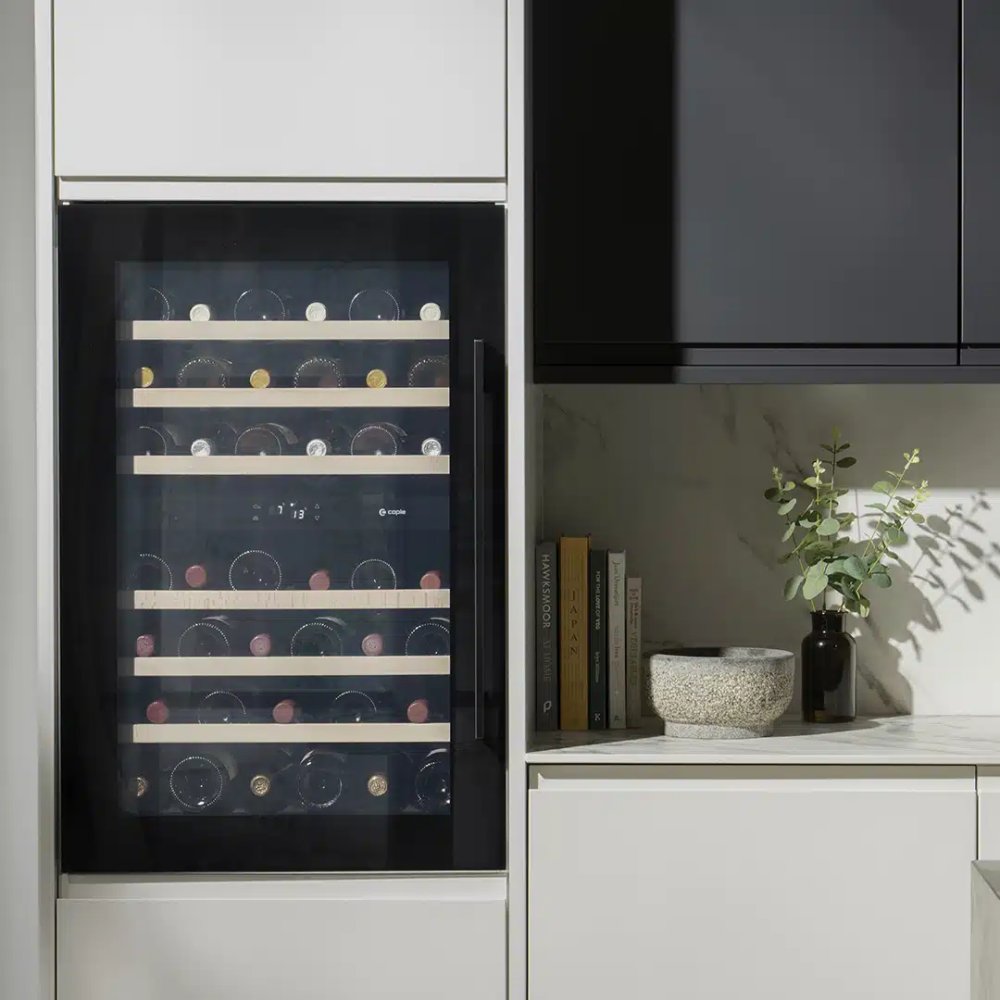 Caple WC6521BG 88cm Integrated In Column Dual Zone Wine Cooler – BLACK