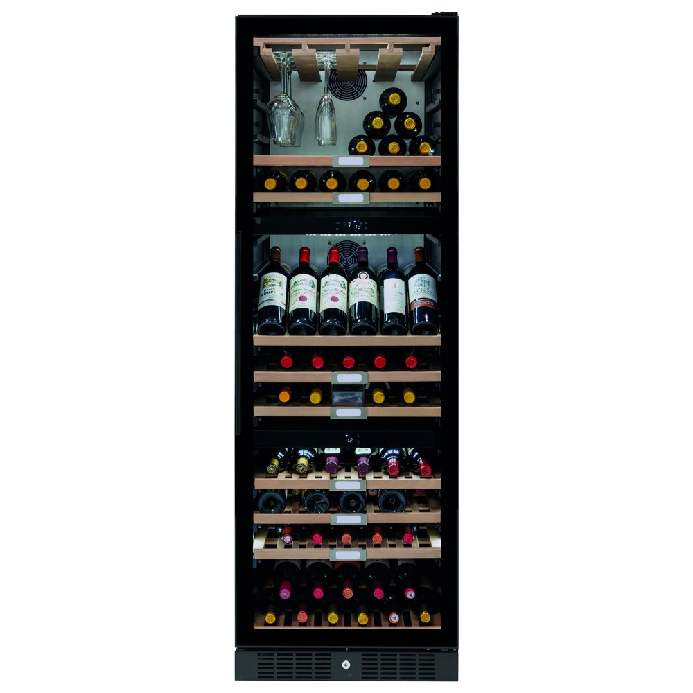 Caple WF1553BG 60cm Freestanding Triple Zone Wine Cooler – BLACK