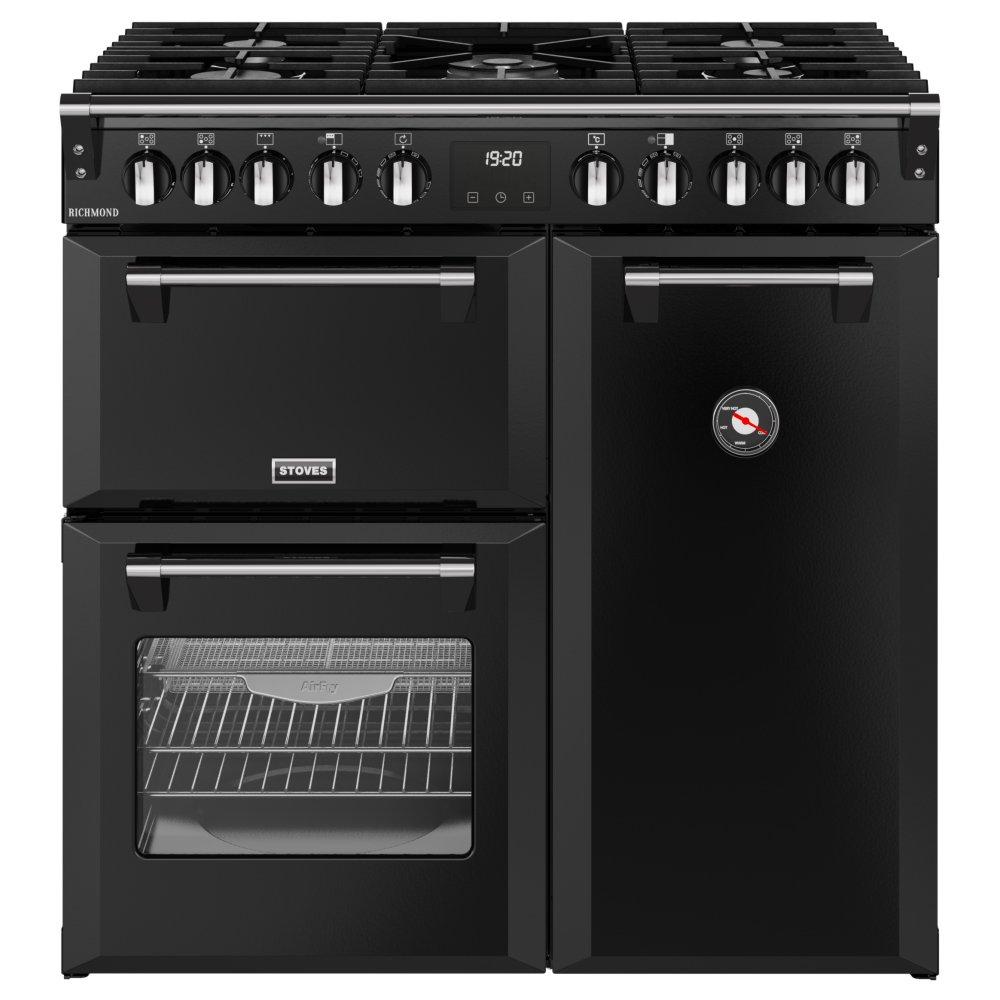 Stoves ST RCA RICH 90DF BLK 11850 Richmond 90cm Dual Fuel Range Cooker - BLACK