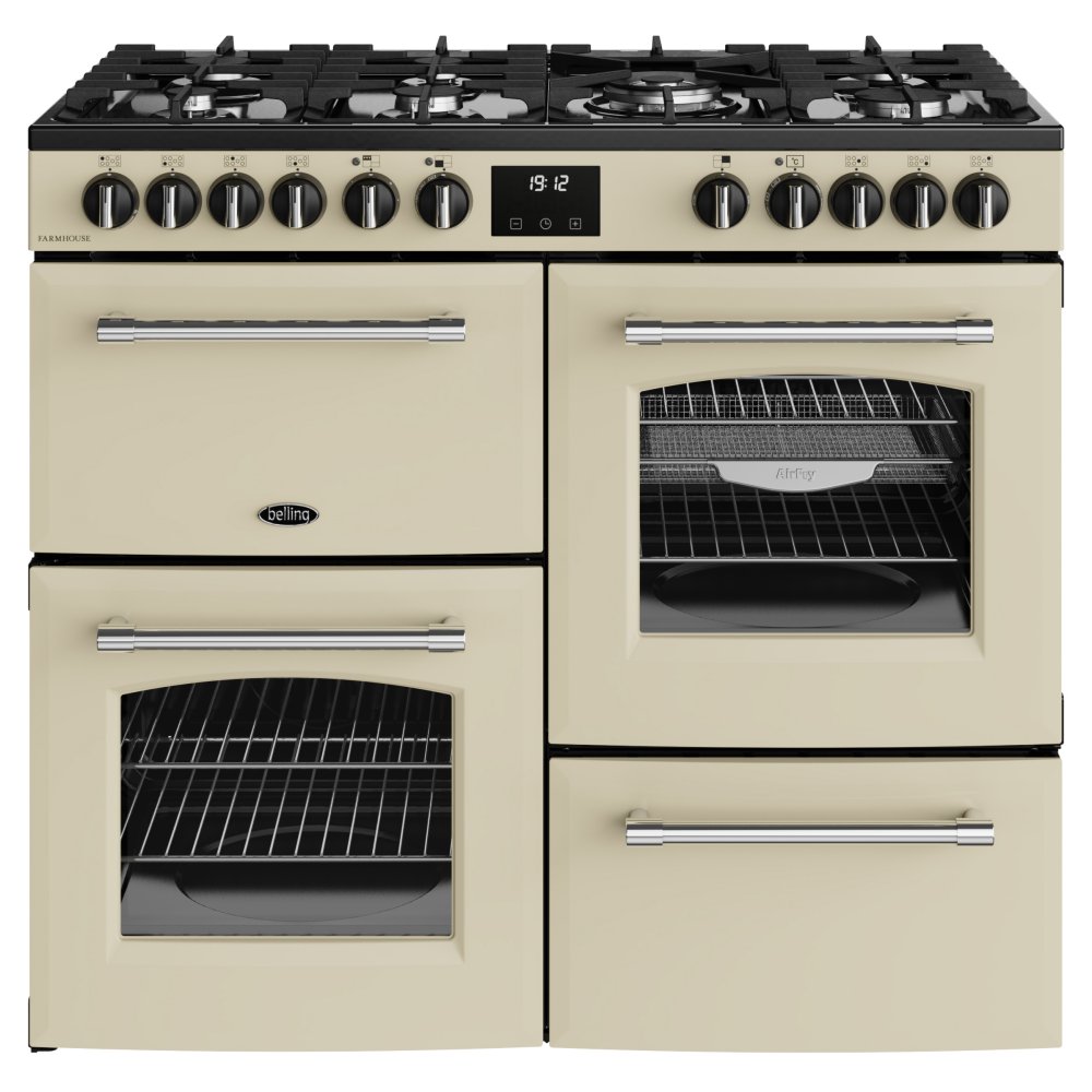 Belling BEL RCA FARMHOUSE 100DF CRM 11830 100cm Dual Fuel Range Cooker - CREAM